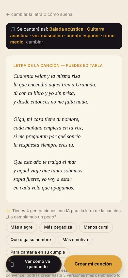 Paso 4: Lee la letra (y cámbiala si quieres)