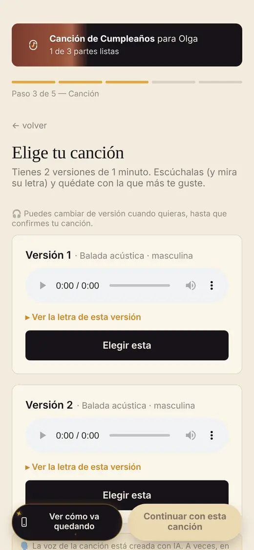 Paso 6: Escucha y elige tu canción