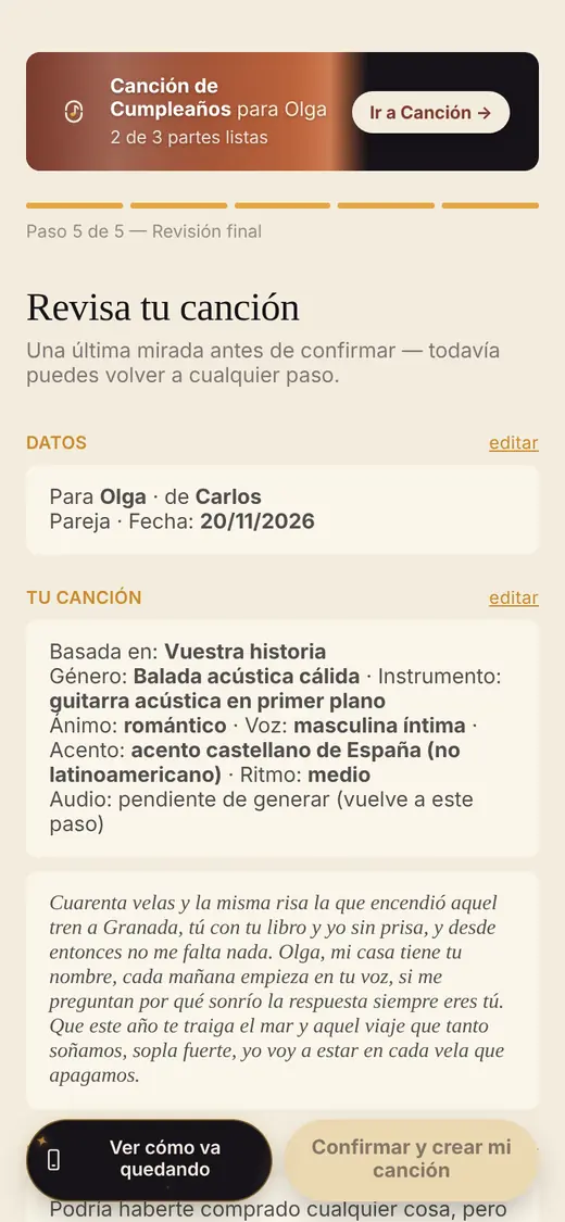 Paso 8: Revisa y confírmala